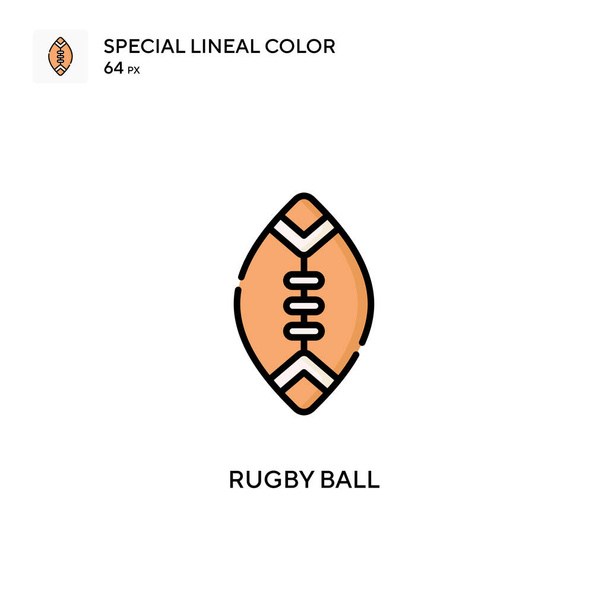 Rugby bal Speciale lineal kleur vector pictogram. Illustratie symbool ontwerp sjabloon voor web mobiele UI element. - Vector, afbeelding