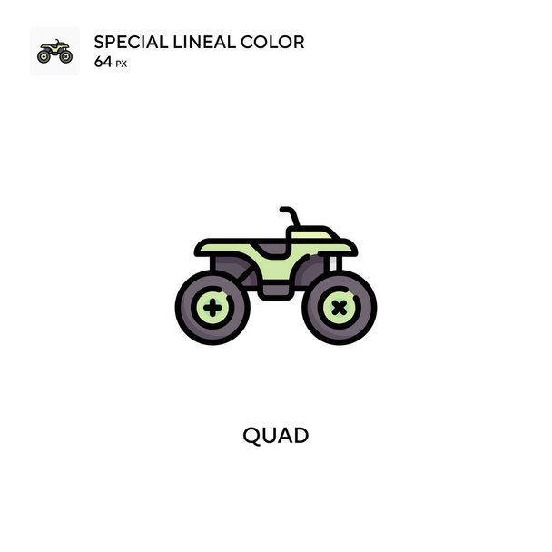 Quad Ícone vetorial de cores linear especial. Modelo de design de símbolo de ilustração para elemento web mobile UI. - Vetor, Imagem