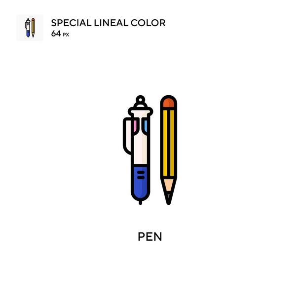 Ручка Спеціальний лінійний колір вектор піктограма. Шаблон дизайну символів ілюстрації для елемента інтерфейсу мобільного
. - Вектор, зображення