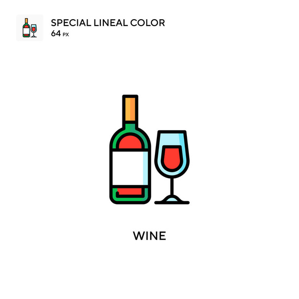 Wein Spezielles lineares Farbvektorsymbol. Illustration Symbol Design-Vorlage für Web-mobile UI-Element. - Vektor, Bild