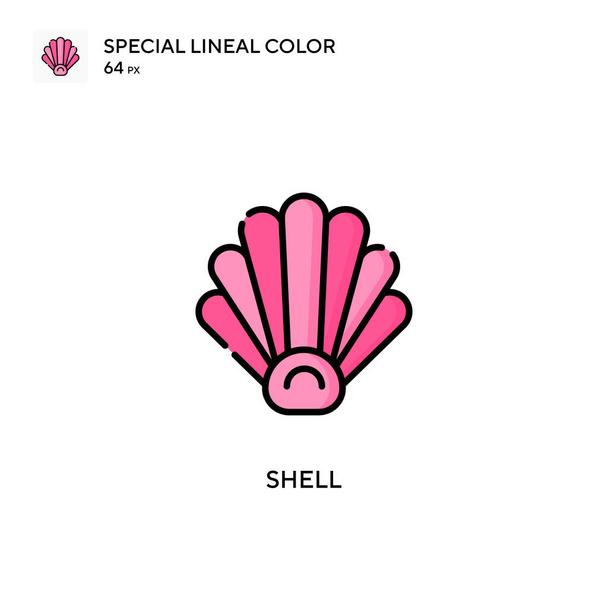 Shell Ícone vetorial de cor linear especial. Modelo de design de símbolo de ilustração para elemento web mobile UI. - Vetor, Imagem