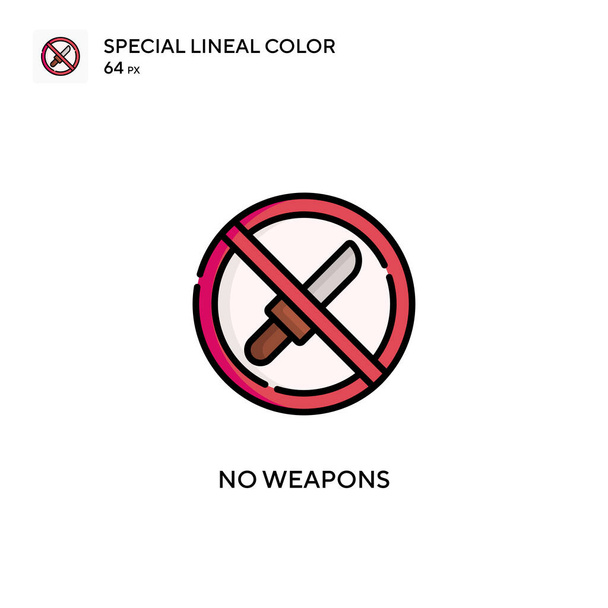 Geen wapens Speciale lineal color vector icoon. Illustratie symbool ontwerp sjabloon voor web mobiele UI element. - Vector, afbeelding