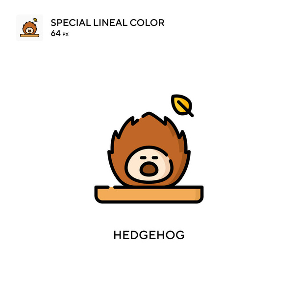 Hedgehog Special lineal color vector icon. Illustration symbol design template for web mobile UI element. - Vector, Image