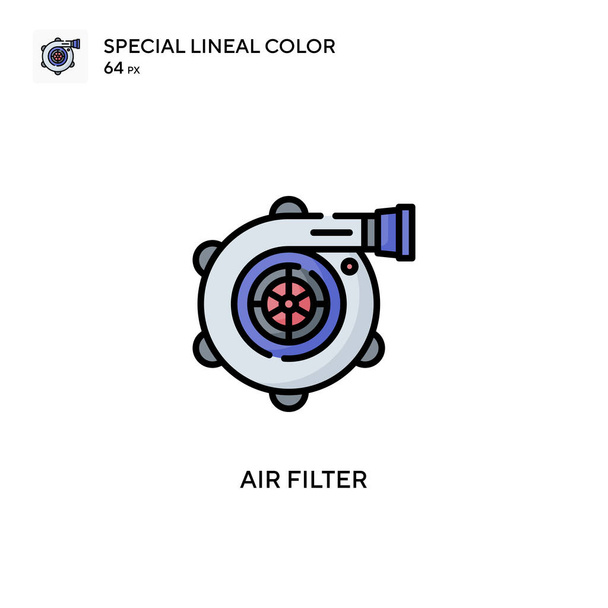 Filtro de aire Icono especial de vector de color lineal. Plantilla de diseño de símbolo de ilustración para elemento de interfaz de usuario móvil web. - Vector, Imagen
