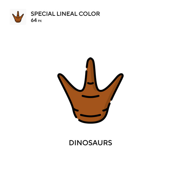 Динозаври Спеціальна піктограма лінійного кольору. Шаблон дизайну символів ілюстрації для елемента інтерфейсу мобільного
. - Вектор, зображення