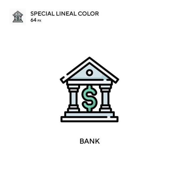 Banco Especial icono de vector de color lineal. Plantilla de diseño de símbolo de ilustración para elemento de interfaz de usuario móvil web. - Vector, Imagen