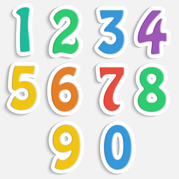 Набір барвистих цифр. різнокольорові цифри. вектор
 - Вектор, зображення