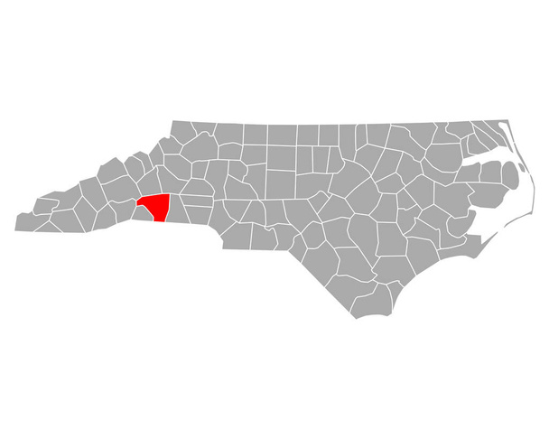 La carte de Rutherford en Caroline du Nord - Vecteur, image