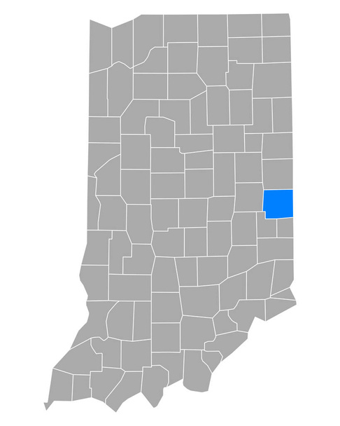 Mappa di Wayne in Indiana - Vettoriali, immagini