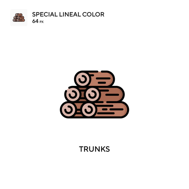 Trunks Icône vectorielle couleur linéaire spéciale. Modèle de conception de symbole d'illustration pour l'élément d'interface utilisateur mobile Web. - Vecteur, image