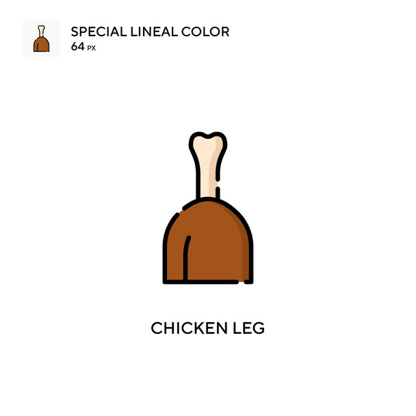 Gamba di pollo Speciale icona vettoriale di colore lineare. Modello di disegno simbolo illustrazione per elemento web mobile UI. - Vettoriali, immagini