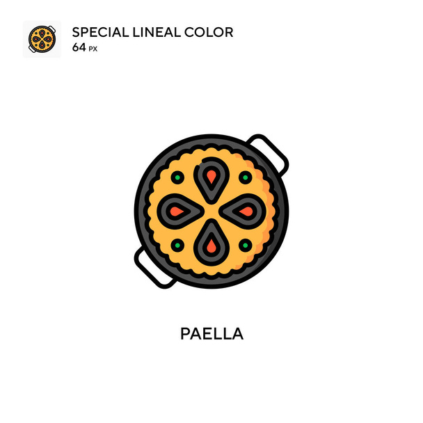 Paella özel doğrusal renk vektörü simgesi. Web mobil UI ögesi için resimleme sembolü tasarım şablonu. - Vektör, Görsel