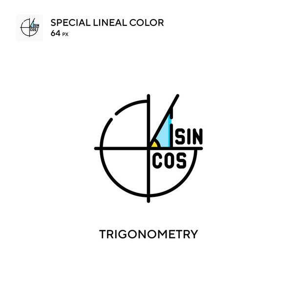 Trigonometrie Speciální lineární barevný vektor ikony. Šablona návrhu symbolu ilustrace pro webový mobilní prvek uživatelského rozhraní. - Vektor, obrázek