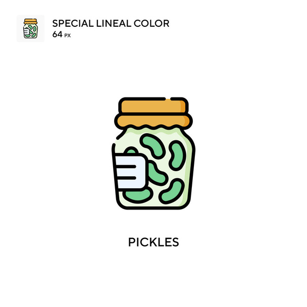 Pickles Icône vectorielle de couleur linéaire spéciale. Modèle de conception de symbole d'illustration pour l'élément d'interface utilisateur mobile Web. - Vecteur, image