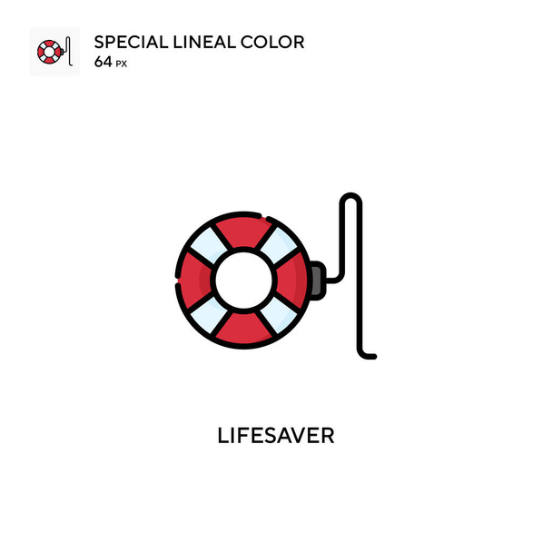 Lifesaver Ícone vetorial de cores linear especial. Modelo de design de símbolo de ilustração para elemento web mobile UI. - Vetor, Imagem