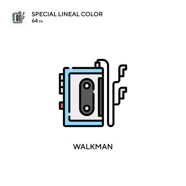 Walkman Speciale lijnkleur vector icoon. Illustratie symbool ontwerp sjabloon voor web mobiele UI element. - Vector, afbeelding