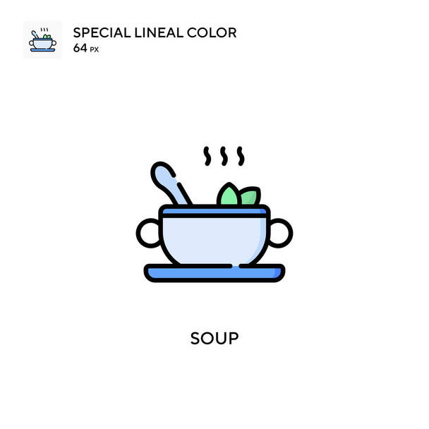 Soupe Icône vectorielle de couleur linéaire spéciale. Modèle de conception de symbole d'illustration pour l'élément d'interface utilisateur mobile Web. - Vecteur, image