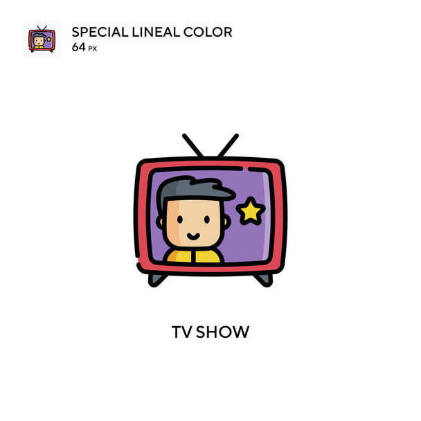 Телевізійне шоу Спеціальна піктограма лінійного кольору. Шаблон дизайну символів ілюстрації для елемента інтерфейсу мобільного
. - Вектор, зображення