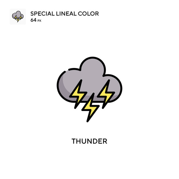 Thunder Special lineal icône vectorielle de couleur. Modèle de conception de symbole d'illustration pour l'élément d'interface utilisateur mobile Web. - Vecteur, image