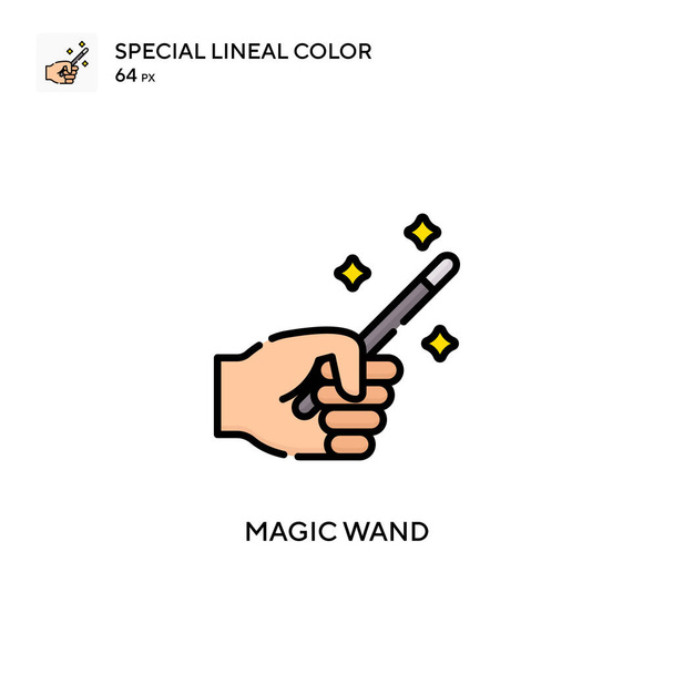 Magic wand Speciale lijnkleur vector pictogram. Illustratie symbool ontwerp sjabloon voor web mobiele UI element. - Vector, afbeelding