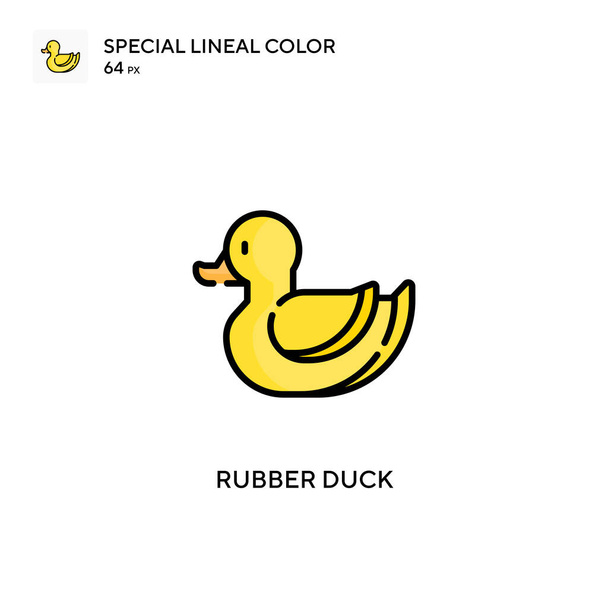 Rubber duck Special lineal color vector icon. Illustration symbol design template for web mobile UI element. - Vector, Image