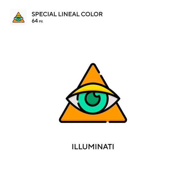 Illuminati Special lineaarinen väri vektori kuvake. Kuviomerkin suunnittelumalli web mobiili käyttöliittymä elementti. - Vektori, kuva