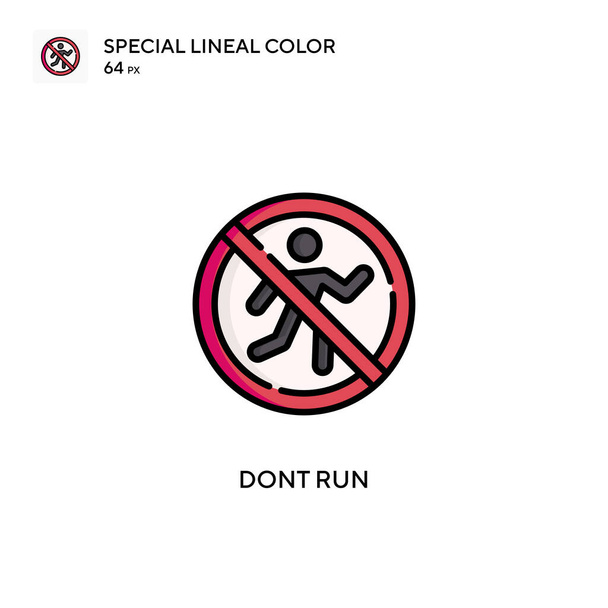 Dont run Special lineal color vector icon. Illustration symbol design template for web mobile UI element. - Vector, Image