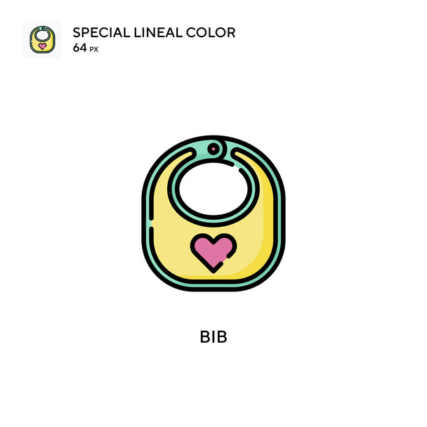 Bib Icono especial de vector de color lineal. Plantilla de diseño de símbolo de ilustración para elemento de interfaz de usuario móvil web. - Vector, Imagen
