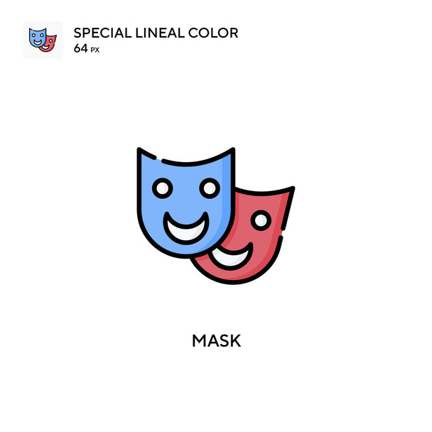 Maska Specjalna ikona wektora koloru linii. Ilustracja szablonu projektu symbolu dla mobilnego interfejsu WWW. - Wektor, obraz