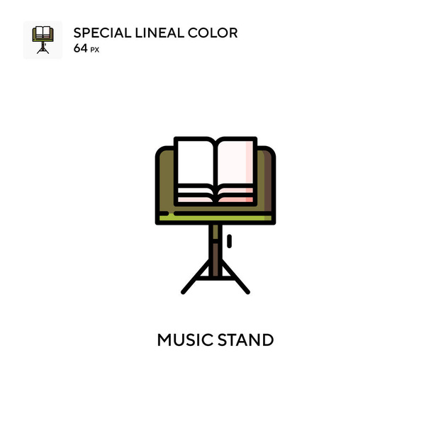 Muziekstandaard Speciale lijnkleur vector icoon. Illustratie symbool ontwerp sjabloon voor web mobiele UI element. - Vector, afbeelding