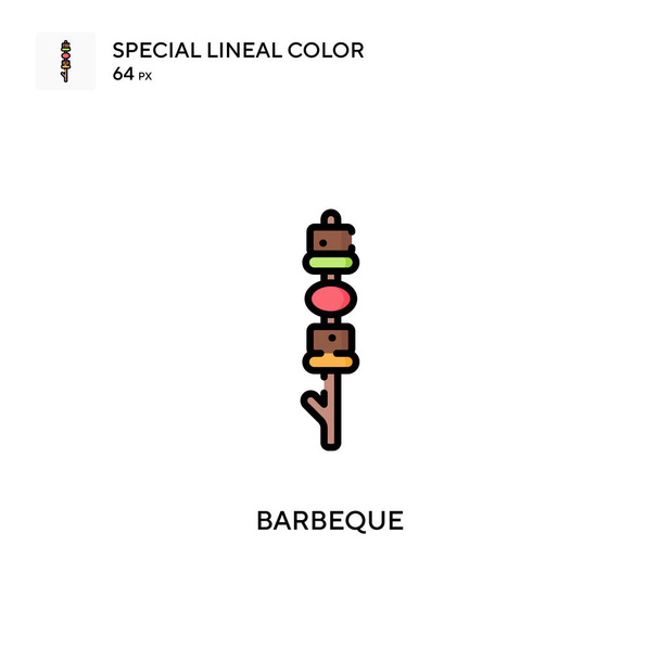 Barbeque Spezielles lineares Farbvektorsymbol. Illustration Symbol Design-Vorlage für Web-mobile UI-Element. - Vektor, Bild
