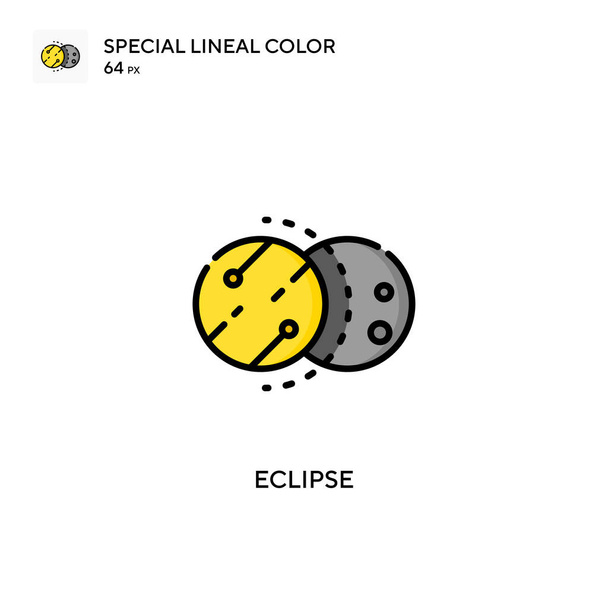 Eclipse Спеціальна піктограма лінійного кольору. Шаблон дизайну символів ілюстрації для елемента інтерфейсу мобільного
. - Вектор, зображення