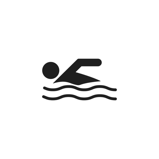 Εικονίδιο κολυμβητή. Σύμβολο Κολύμβησης Σύγχρονο απλό εικονίδιο διάνυσμα για την ιστοσελίδα ή Mobile App - Διάνυσμα, εικόνα