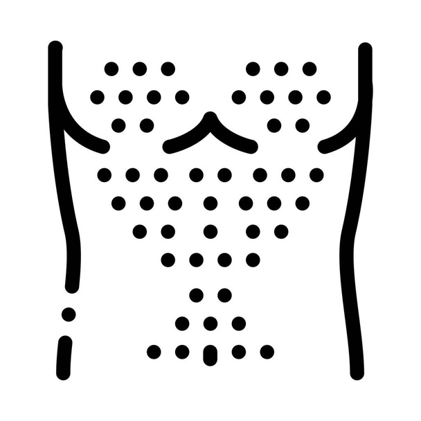 hairy chest icon vector. hairy chest sign. isolated contour symbol illustration - Vector, Image