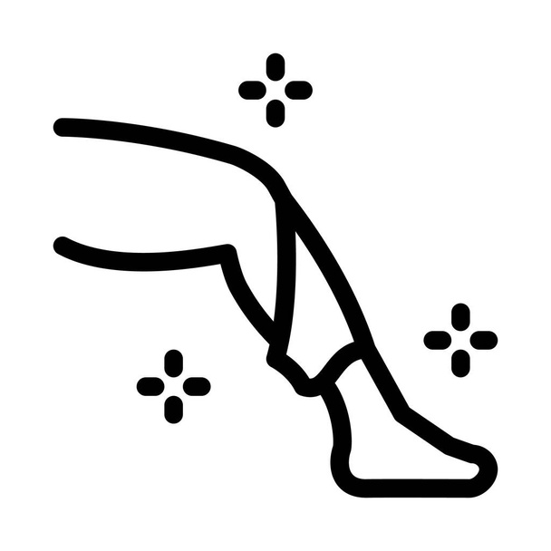 脚の滑らかな肌のアイコンベクトル。脚の滑らかな肌のサイン。孤立した輪郭記号図 - ベクター画像