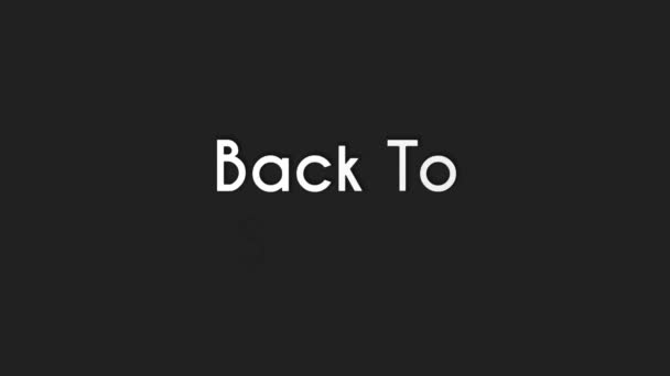 Back to school text animation typography black and white combination . - Footage, Video