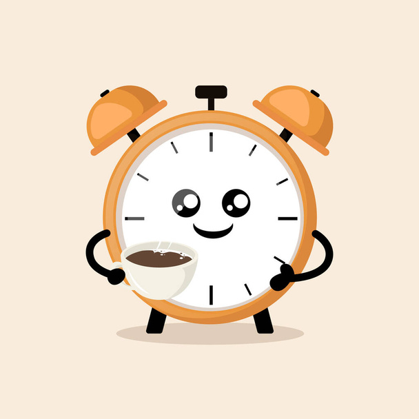 Alarm hodiny roztomilý maskot - Vektor, obrázek