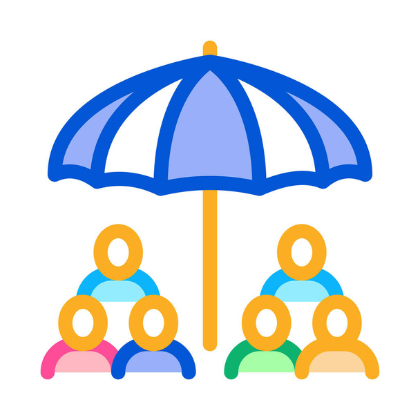 İnsan şemsiyesi ikon vektörü. İnsan koruma şemsiyesi işareti. renk sembolü çizimi - Vektör, Görsel