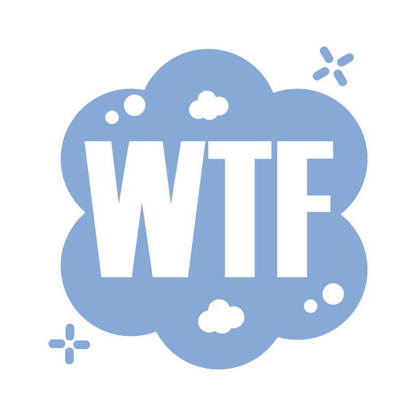 slang cloud expresion with wtf word silhouette style - Vector, Image