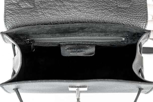 Bag fashion autumn clutch isolated on white leather - Photo, Image