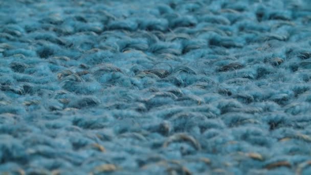 Blue wool knitted fabric - Footage, Video