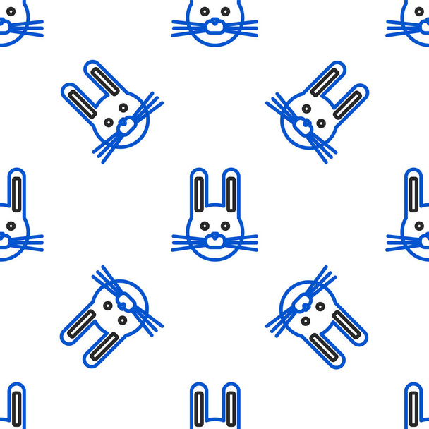 Line Easter rabbit icon isolated seamless pattern on white background. Easter Bunny. Colorful outline concept. Vector - ベクター画像