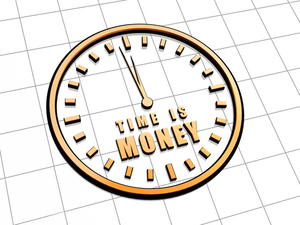 time is money in golden clock symbol - Photo, Image