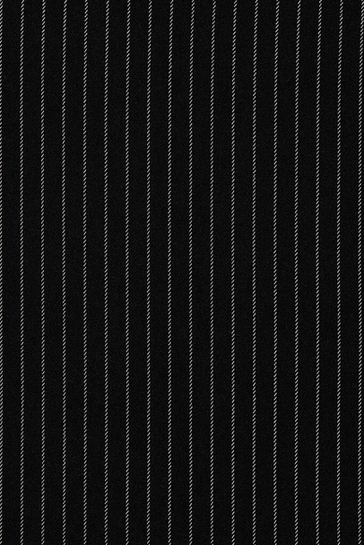 zwart katoen textiel materiaal met witte strepen voor ontwerpers achtergrond textuur - Foto, afbeelding