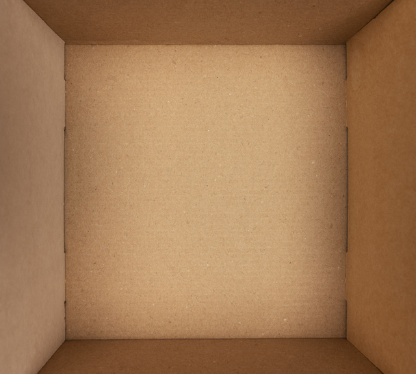 空の茶色の段ボール箱の背景テクスチャトップダウンビュー - 写真・画像