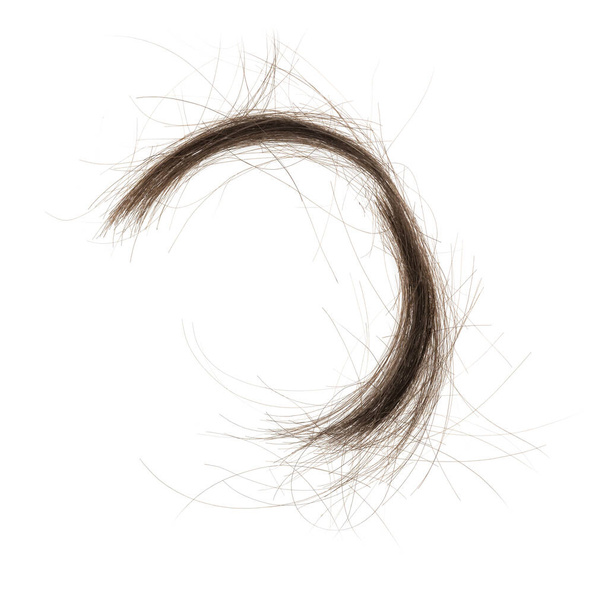 Pakiet włosów izolowany na białym tle. kosmyk włosów zbliżenie - Zdjęcie, obraz
