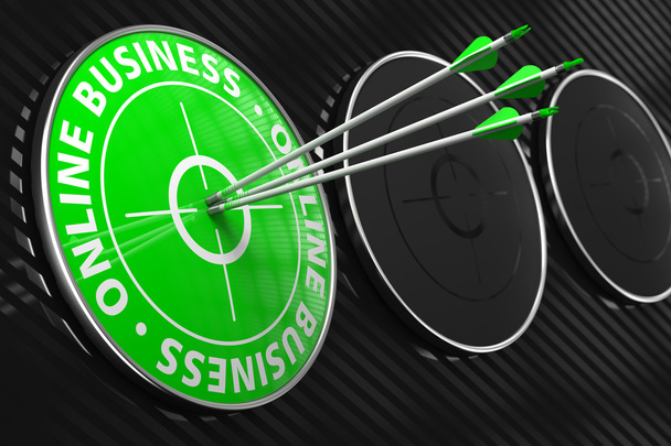 Online Business Slogan - Green Target. - Photo, Image