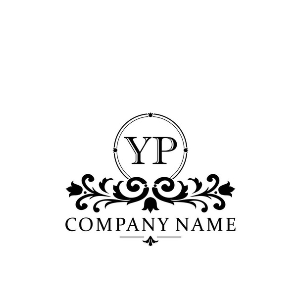 Начальная буква YP простой и элегантный логотип шаблона монограммы - Вектор,изображение