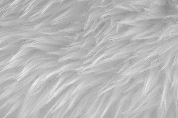 Bílá skutečná vlna s béžovou horní texturou pozadí. lehký krém přírodní ovčí vlny. hladká plyšová bavlna, textura nadýchané kožešiny pro designéry - Fotografie, Obrázek