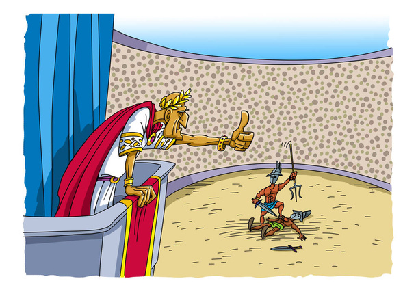 Der Kaiser beschloss, Gnade mit dem Gladiator zu haben - Foto, Bild